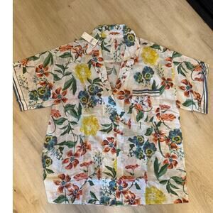 Anthropologie Short-Sleeve Buttondown Shirt SUMMER on the back